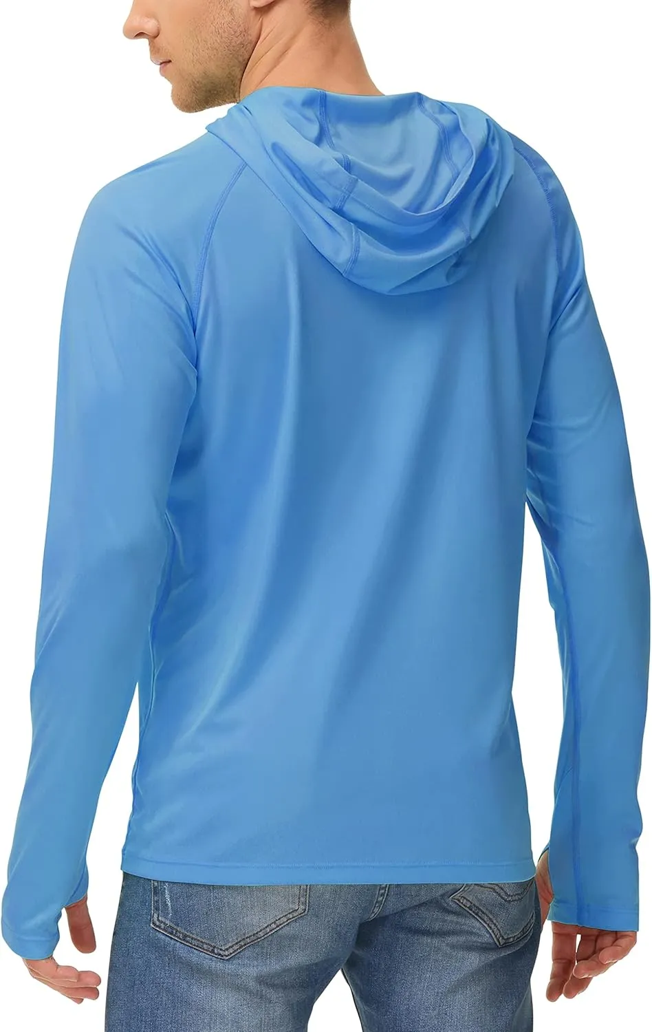 isnowood Sun Shirt UPF 50  Men's Fishing Long Sleeve UV Protection Hoodie Hiking Rash Guard Swimming Running