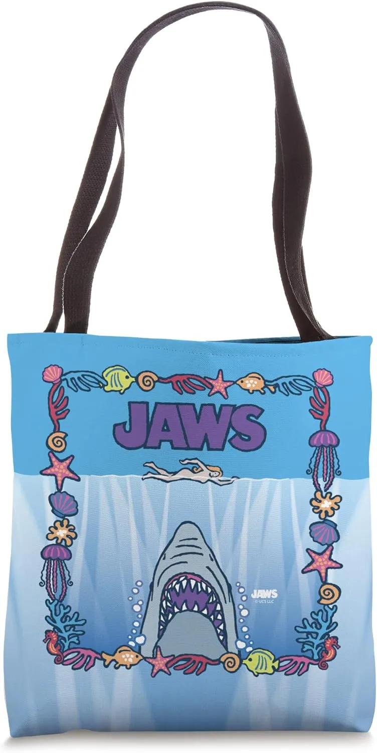Jaws 50th Anniversary Poster Shells Front & Back Tote Bag