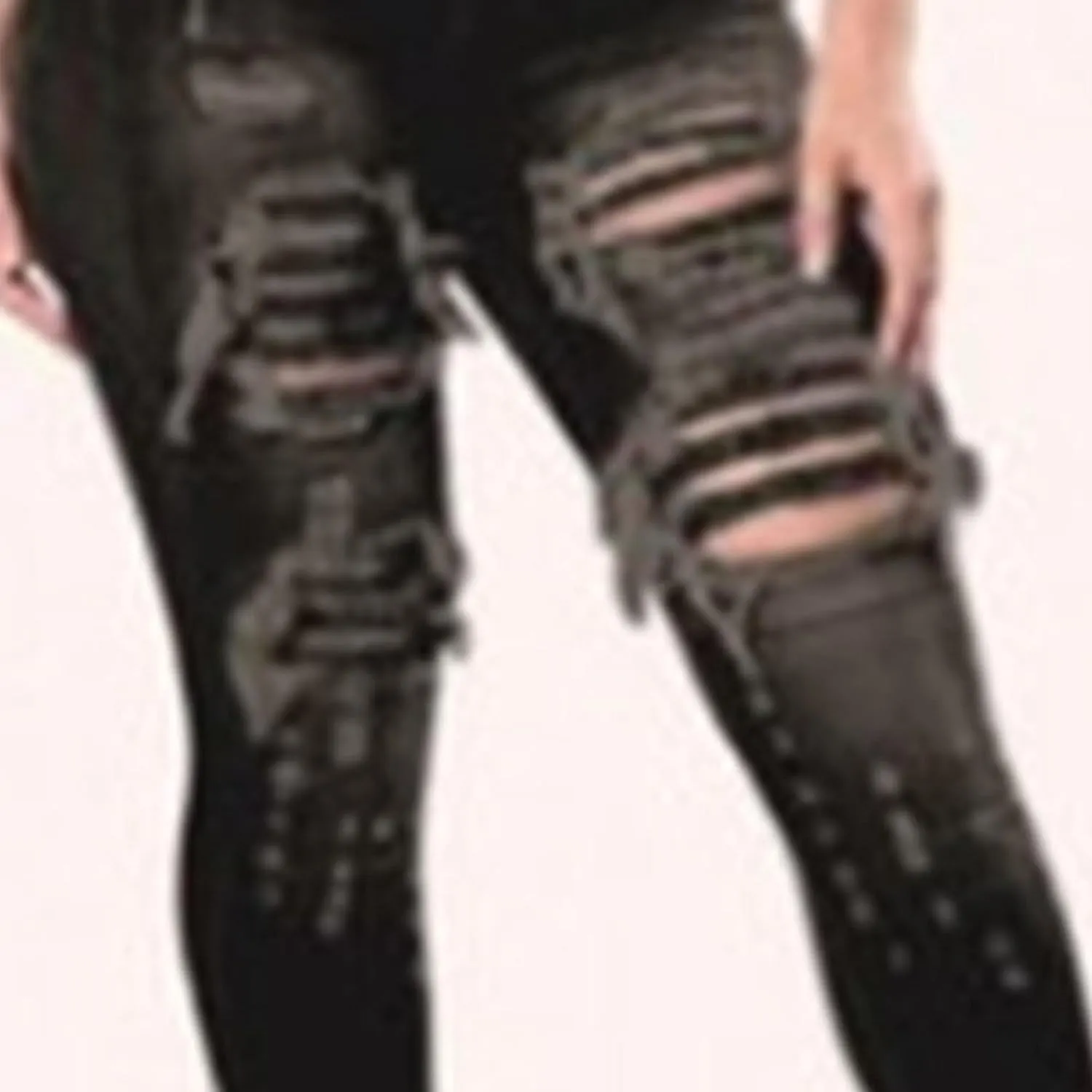 JEKE-DG Women's High Waist Ripped Ankle Jeans Distressed Butt Lifting Denim Stretch Slim Skinny Trousers