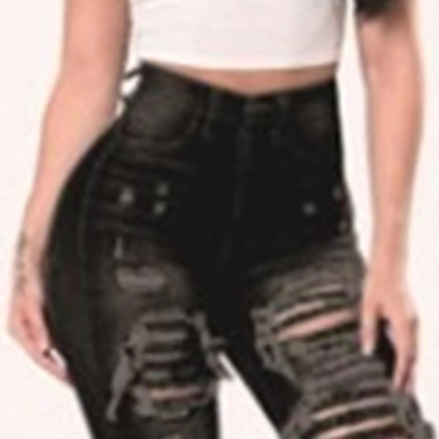 JEKE-DG Women's High Waist Ripped Ankle Jeans Distressed Butt Lifting Denim Stretch Slim Skinny Trousers