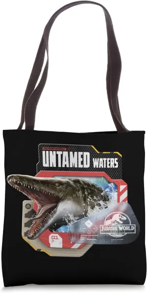 Jurassic World Rebirth Warning Untamed Waters Mosasaurus Tote Bag