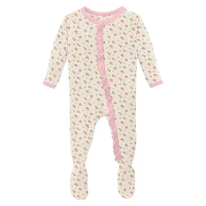 KicKee Pants Natural Buds Classic Ruffle Footie with Zipper