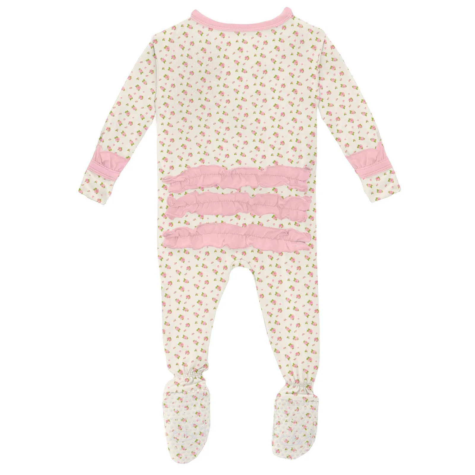 KicKee Pants Natural Buds Classic Ruffle Footie with Zipper