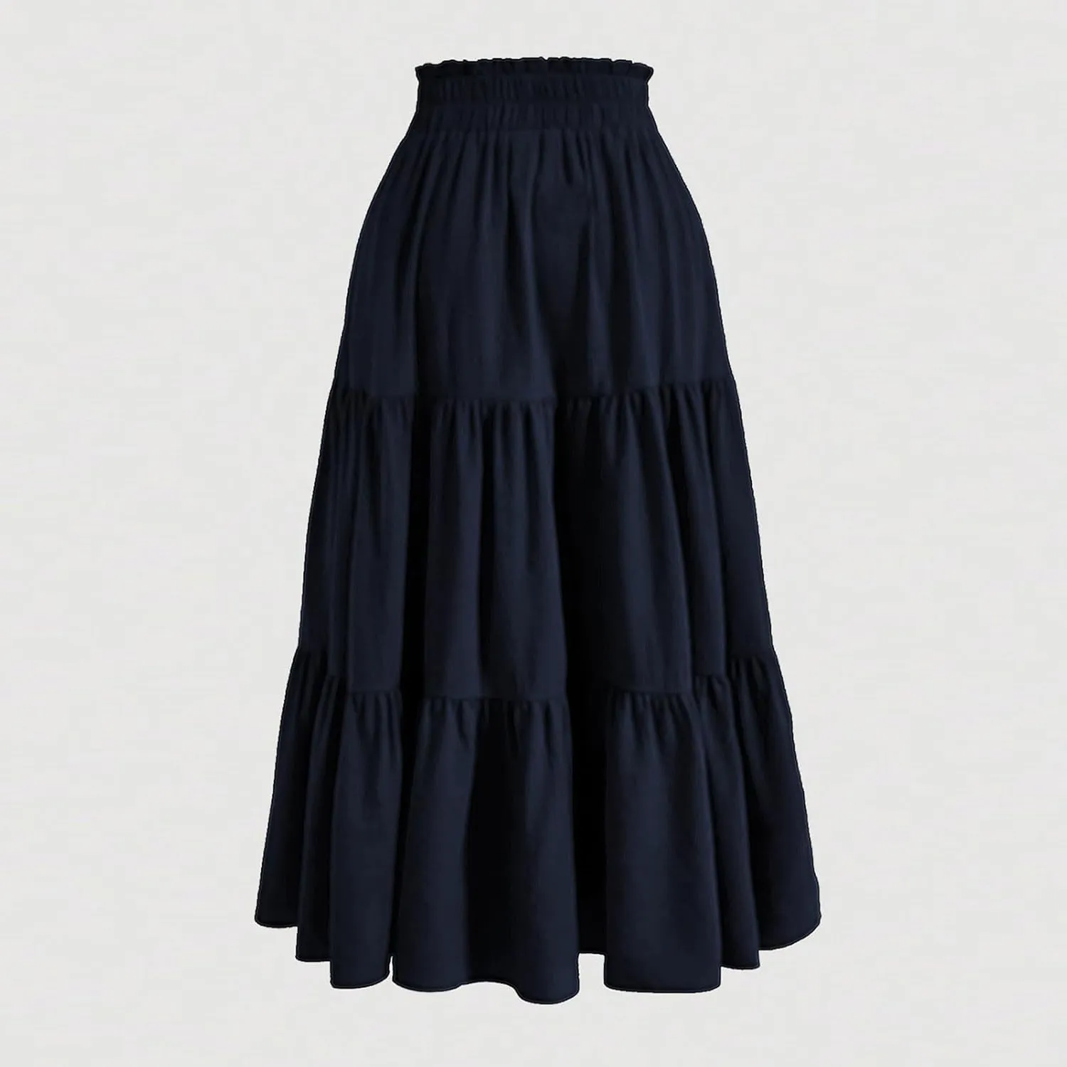 Long Skirts for Women Trendy Flowy Floral Midi Skirt Summer Elastic High Waisted Ruffle Tiered Renaissance Skirt