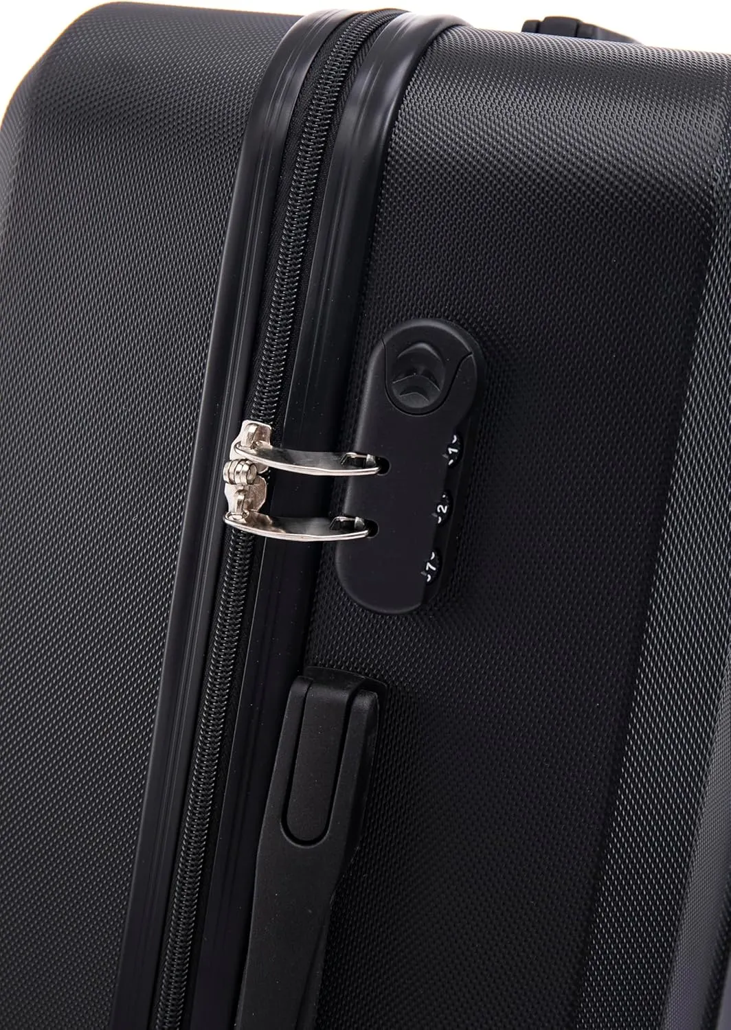 Luggage 3 Piece Sets ABS Durable Lightweight Suitcase Sets with Hooks Spinner Wheels TSA Lock,Black(20in/24in/28in) (Black)