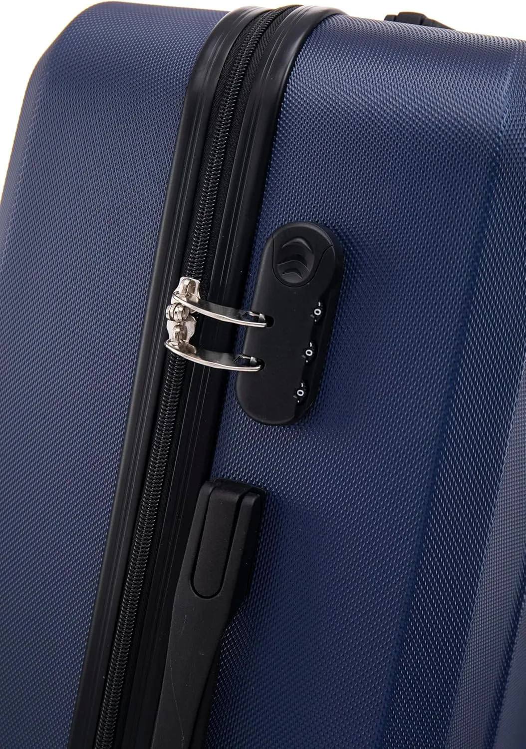 Luggage 3 Piece Sets ABS Durable Lightweight Suitcase Sets with Hooks Spinner Wheels TSA Lock,Black(20in/24in/28in) (blue)