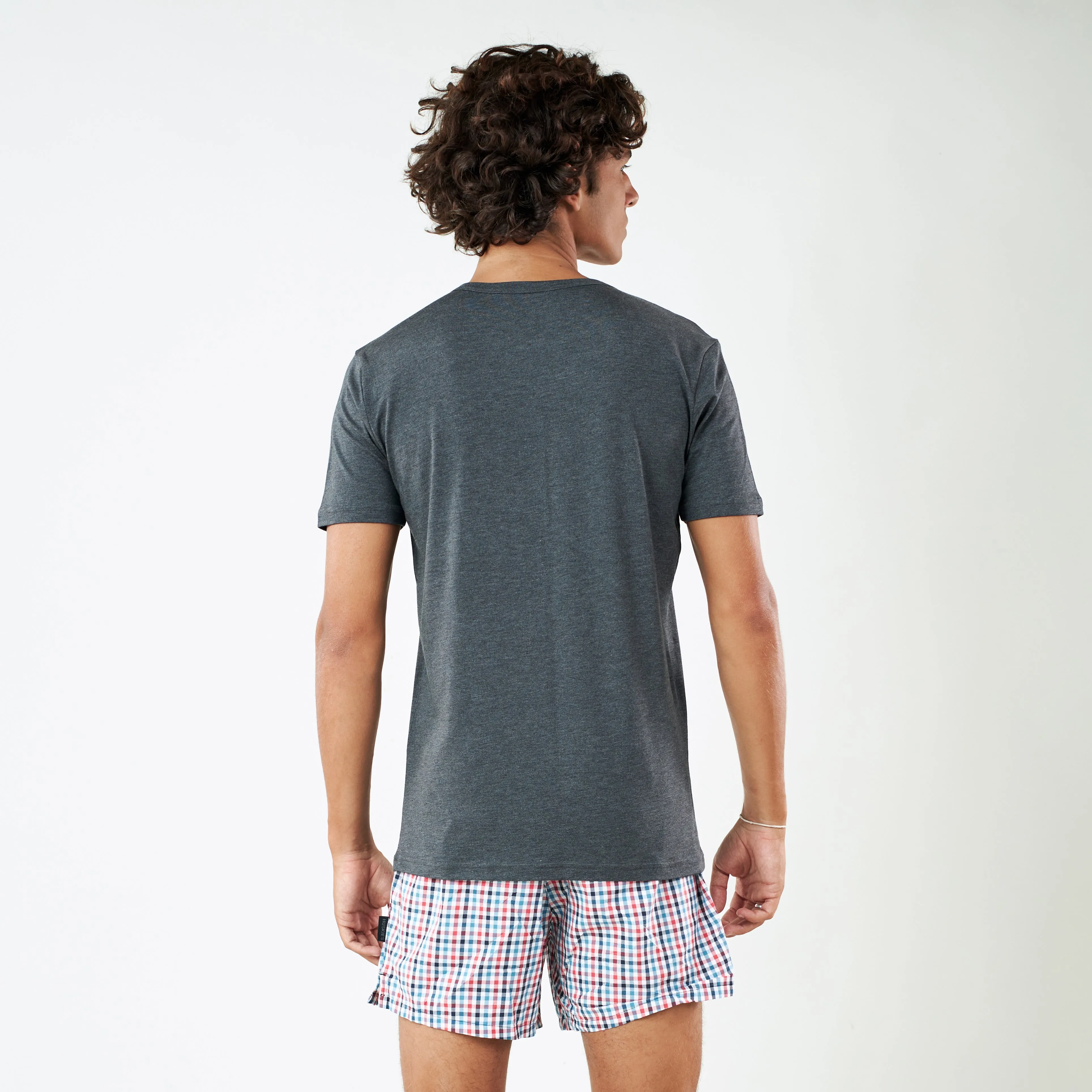 Luxury Modal Crew Neck Tee - Charcoal Heather