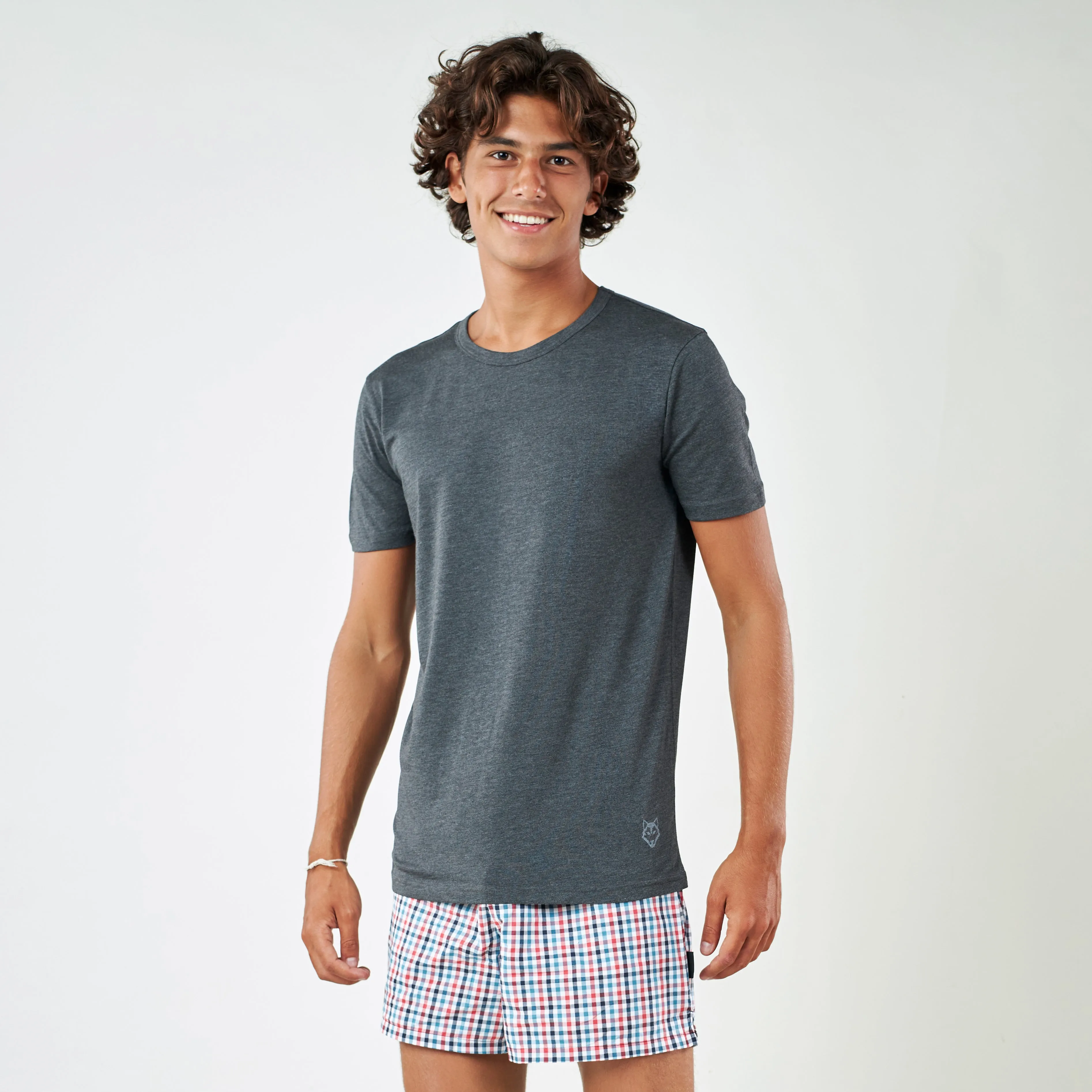 Luxury Modal Crew Neck Tee - Charcoal Heather