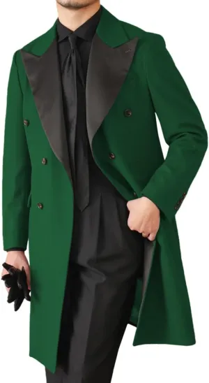 Mens Tailcoat Tuxedo Jacket Solid Swallowtail Dinner Party Blazer Dress Coat