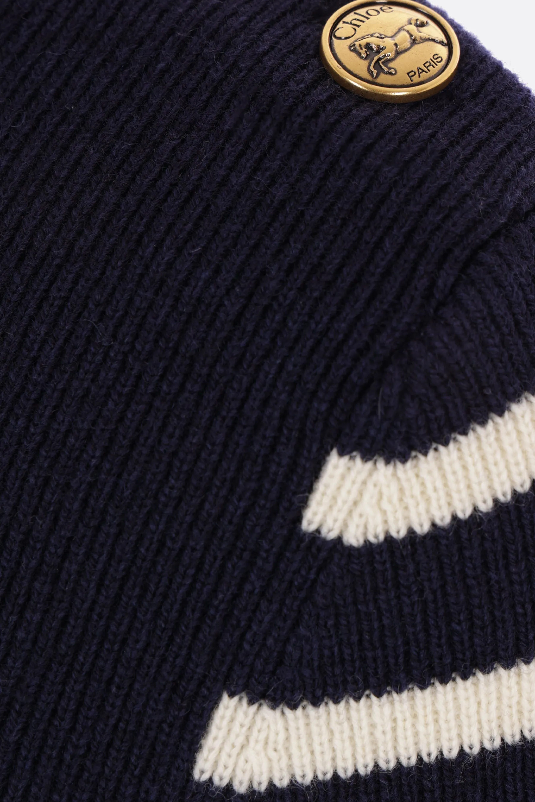 Military-Button Sailor Knit Sweater
