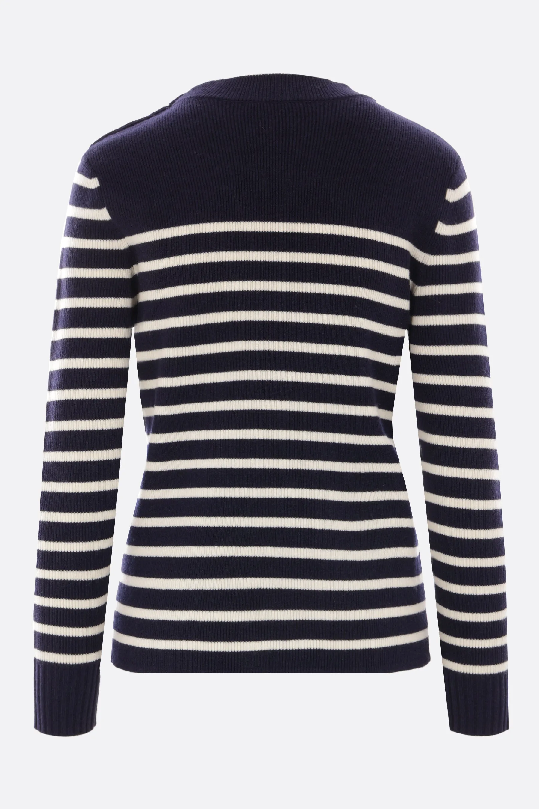 Military-Button Sailor Knit Sweater