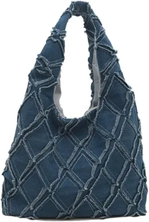 Molodo Plaid Tote Bag for Women Soft Hobo Bag for Work Fluffy Shoulder Bag Large Tote Handbag Purses Vintage Satchel Bag
