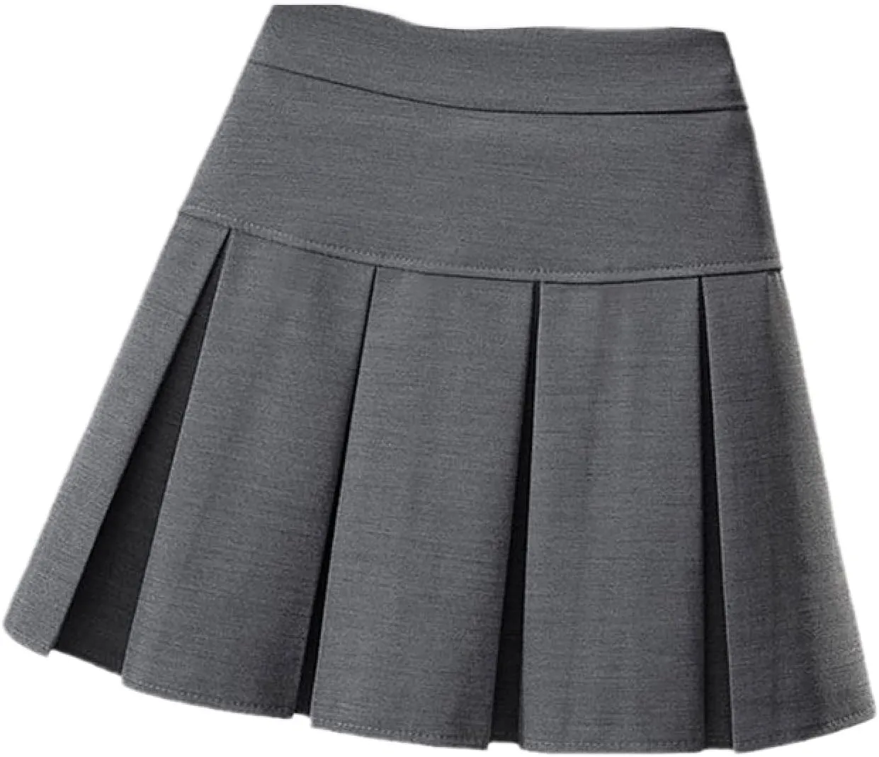 OFFSUM Womens Short Skirts - Korean Style Pleated Mini Skirt Women Simple A-Line High Waist Daily Clothes Casual Soli