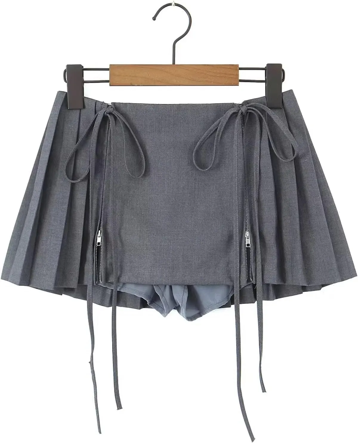 OFFSUM Womens Short Skirts - Pleated Mini Skirts Woman Summer High Waist Sexy Vintage Korean Style with Zipper Fashio