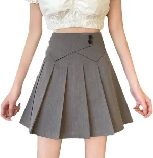 OFFSUM Womens Short Skirts - Sexy High-Waist Mini Pleated Skirt Women Korean Style Streetwear Spring Summer Casual A-