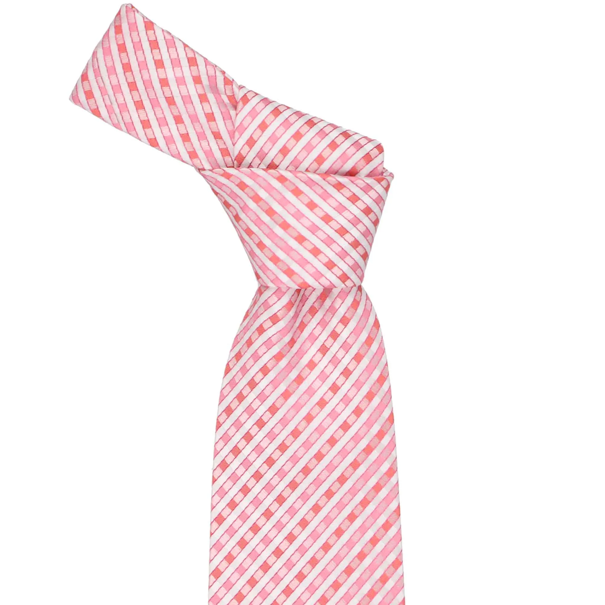 Perfect Pink George Plaid Extra Long Necktie
