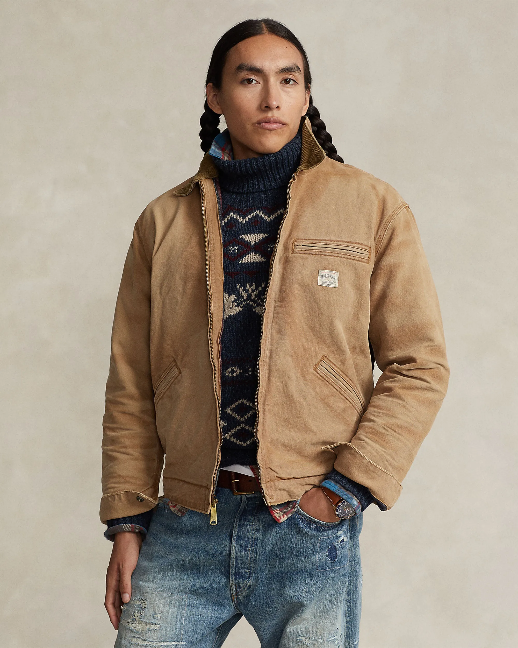 Polo Sportsman Canvas Jacket - Brown