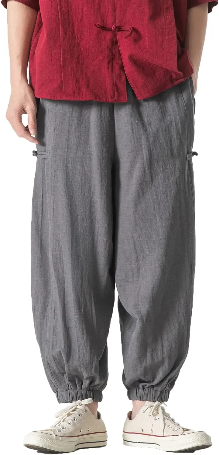 PRIJOUHE Men's Joggers Sweatpants Casual Wide Leg Jogger Pants Lightweight Sweat Pants with Pockets