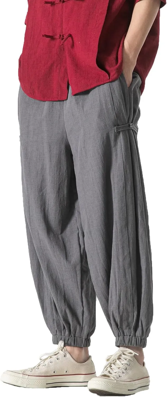 PRIJOUHE Men's Joggers Sweatpants Casual Wide Leg Jogger Pants Lightweight Sweat Pants with Pockets