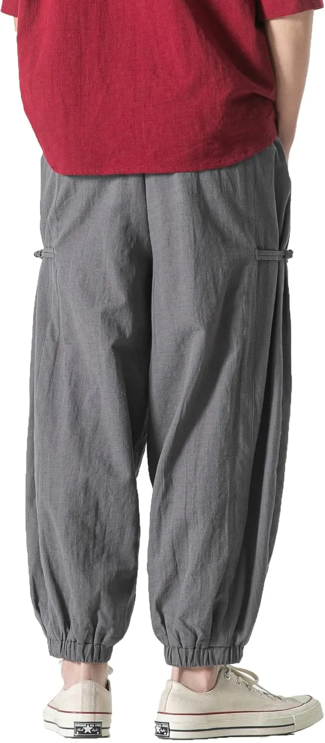 PRIJOUHE Men's Joggers Sweatpants Casual Wide Leg Jogger Pants Lightweight Sweat Pants with Pockets