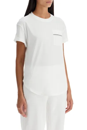 "shiny pocket detail t-shirt