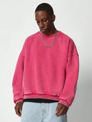 Regular Fit Washed Crew Neck Sweatshirt