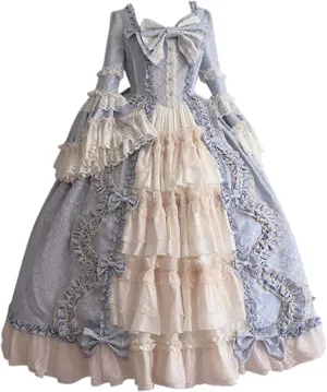 Renaissance Dress for Women 2023 Victorian Princess Dress Plus Size Vintage Lace Corset Medieval Dresses Ball Gown