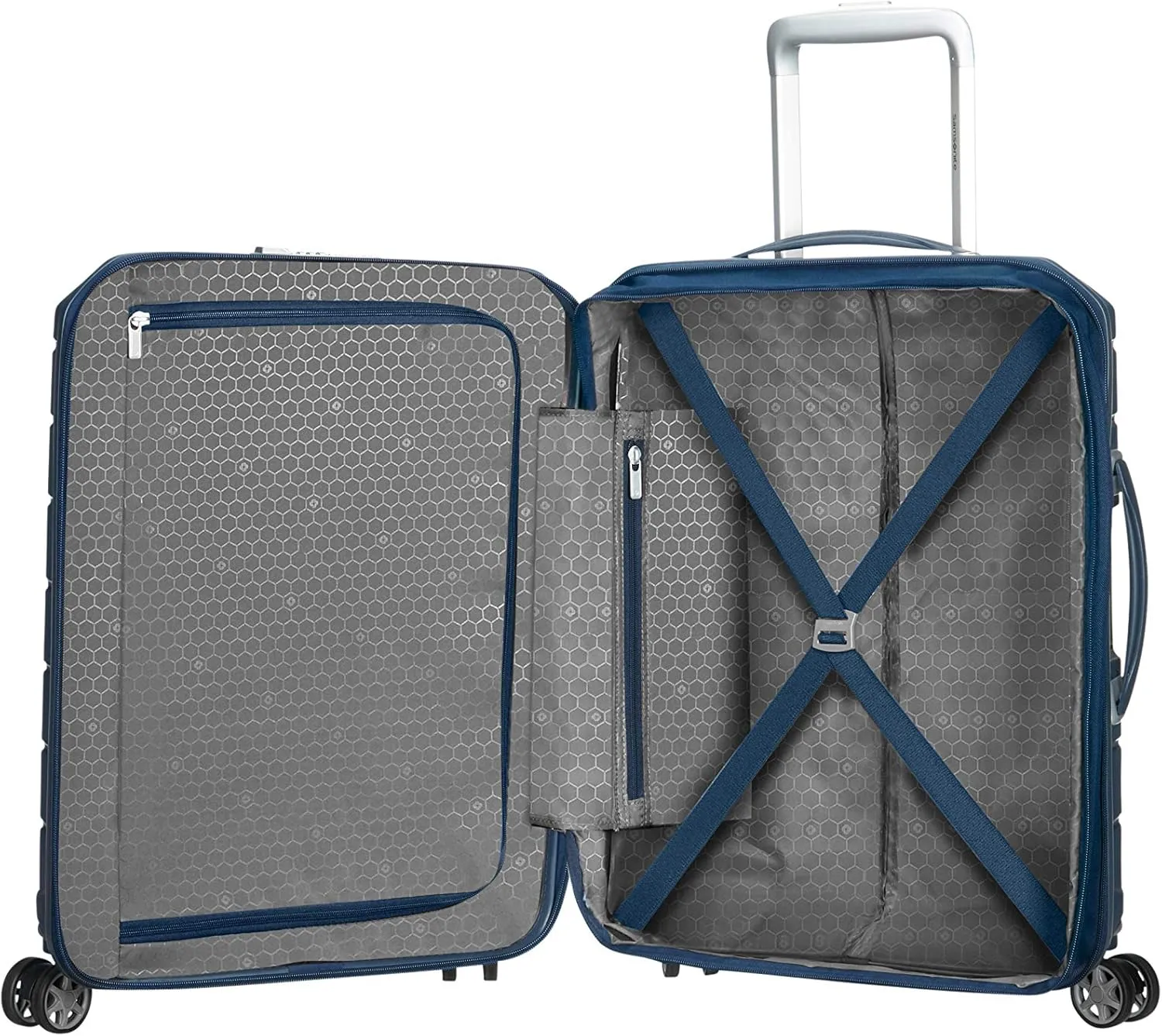 SAMSONITE Flux - Spinner 55/20 Expandable Hand Luggage, 55 cm, 44 liters, Blue (Navy Blue)