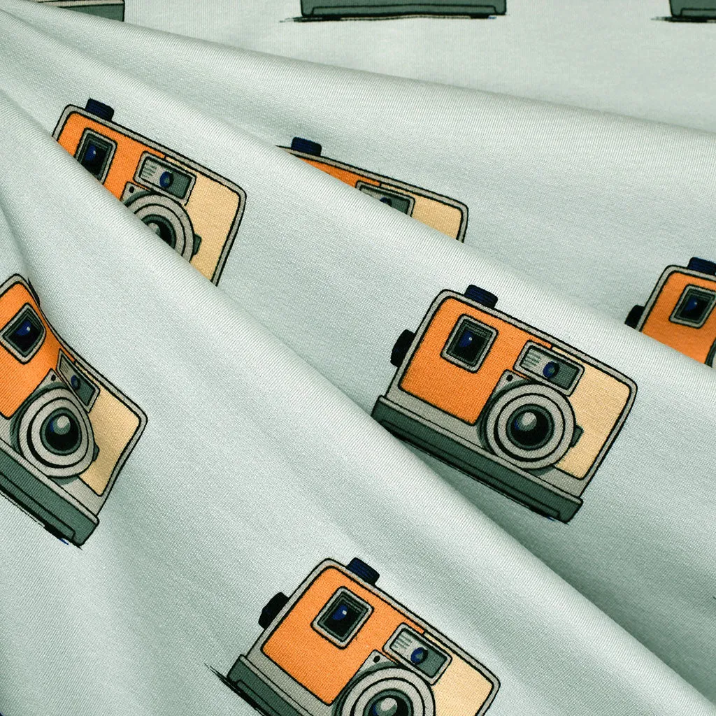 See You at Six Vintage Cameras French Terry Misty Green SY