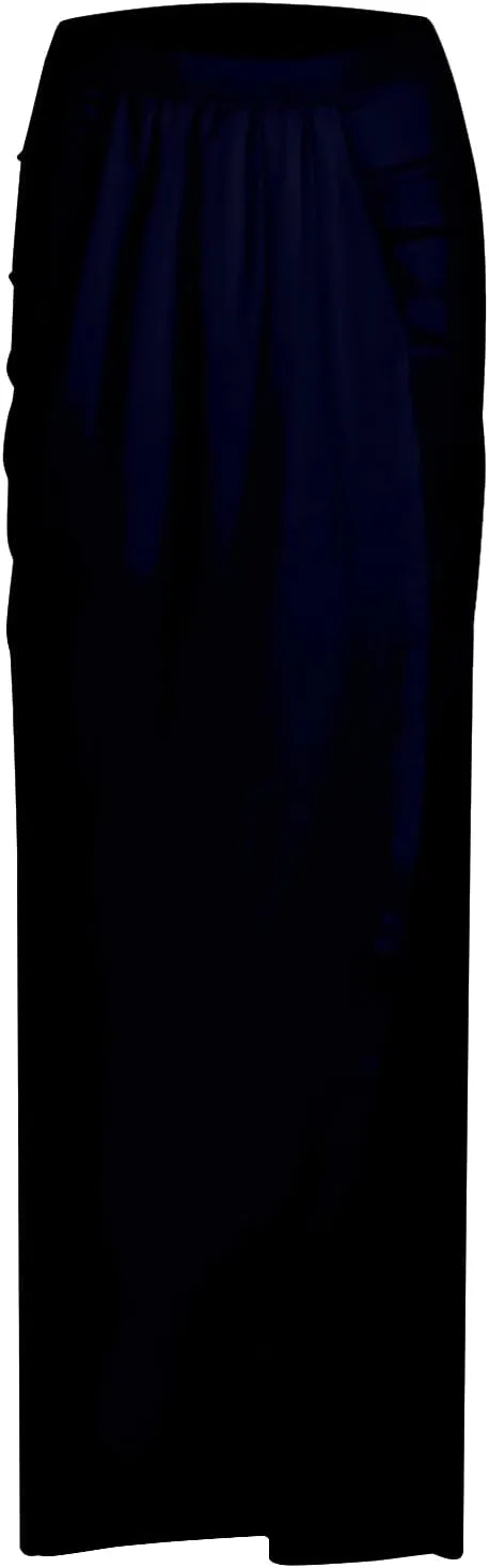 SERYU Women's Casual Slit Wrap Asymmetrical Elastic High Waist Maxi Draped Skirt