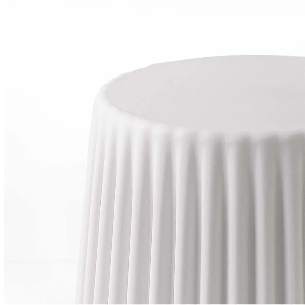 Set of 2 Cupcake Stool Plastic Stacking Bar Stools Dining Chairs Kitchen - White