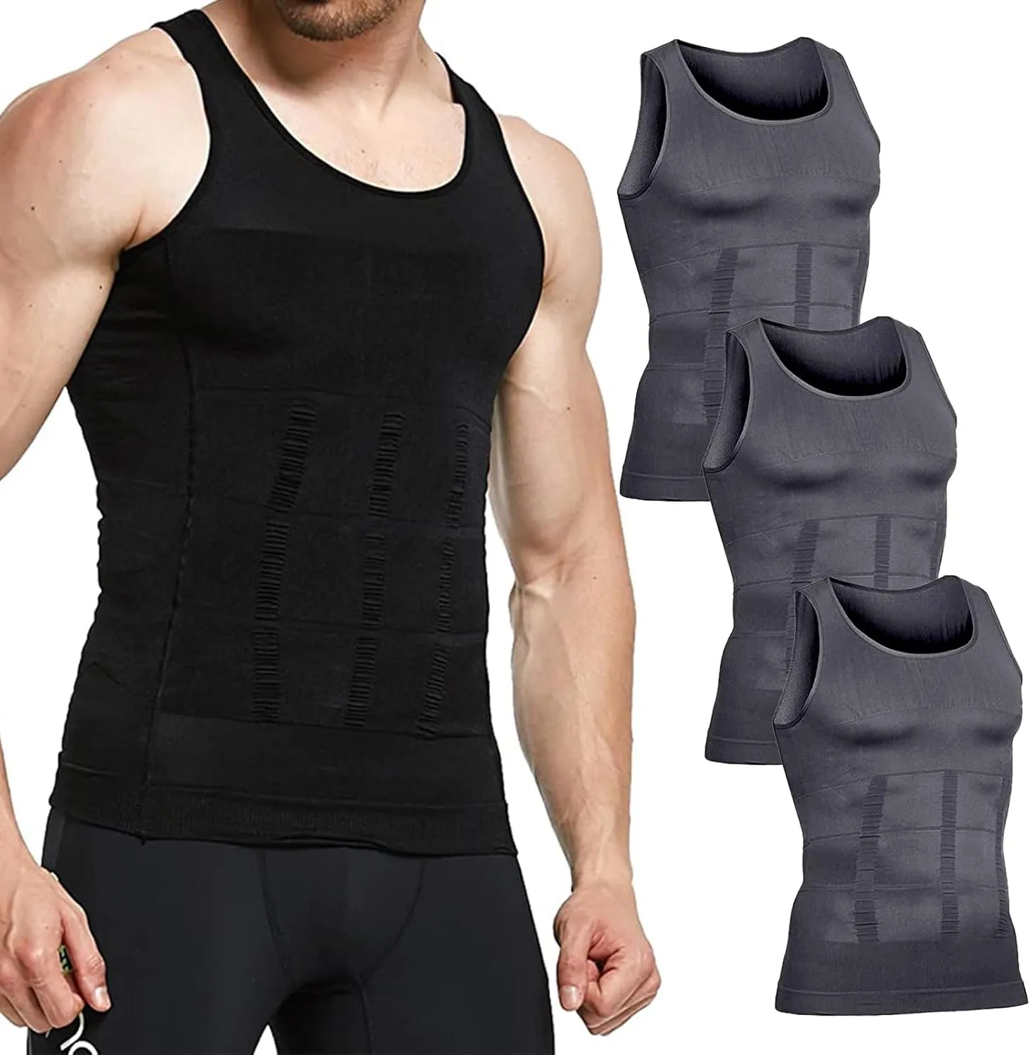 Shaper Vest Men Shaperluv Tank 2.0 Mens Sleeveless Slimming Undershirts Tummy Control and Body Shaper Tank Top