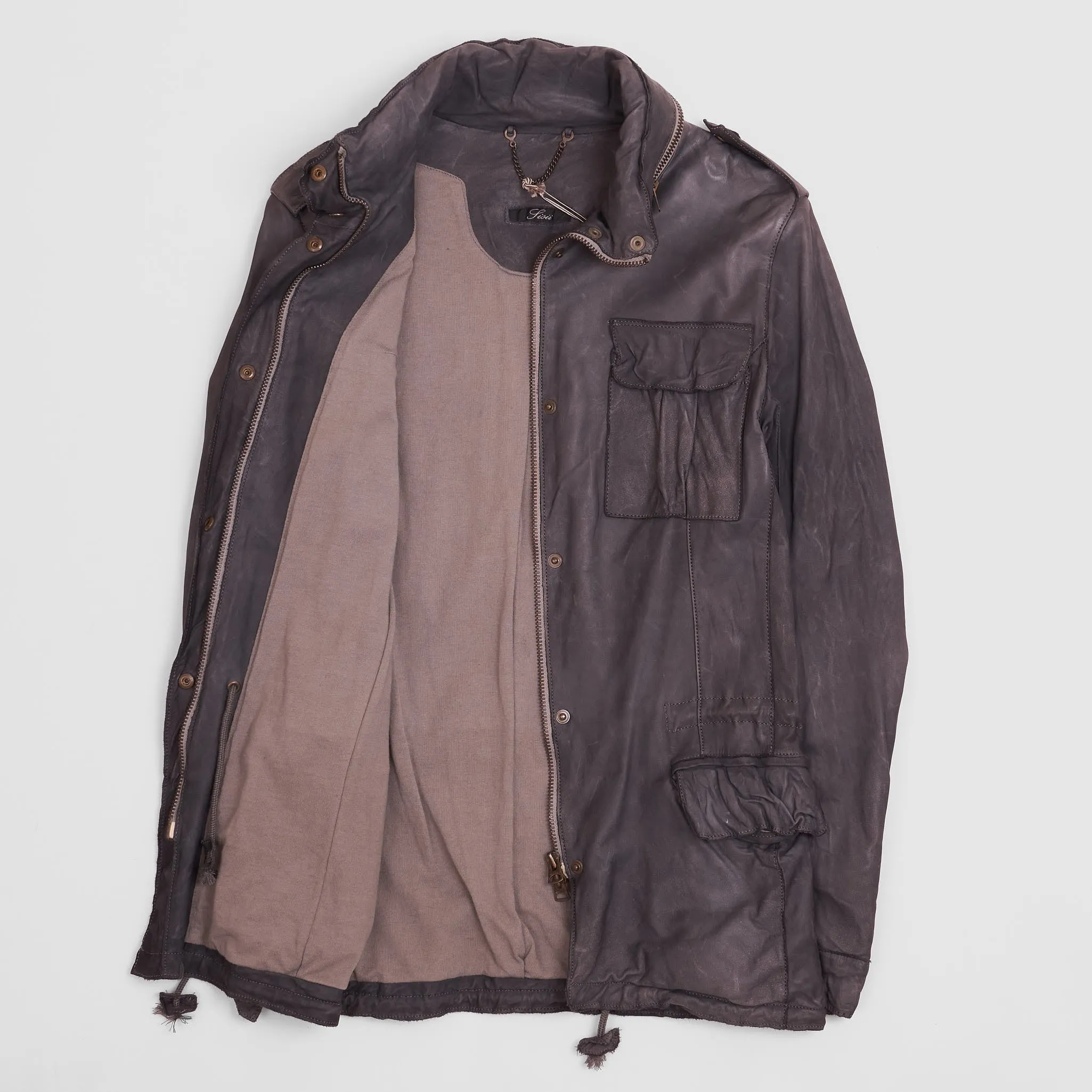Sisii Ladies Japan Leather M-65 Short Parka