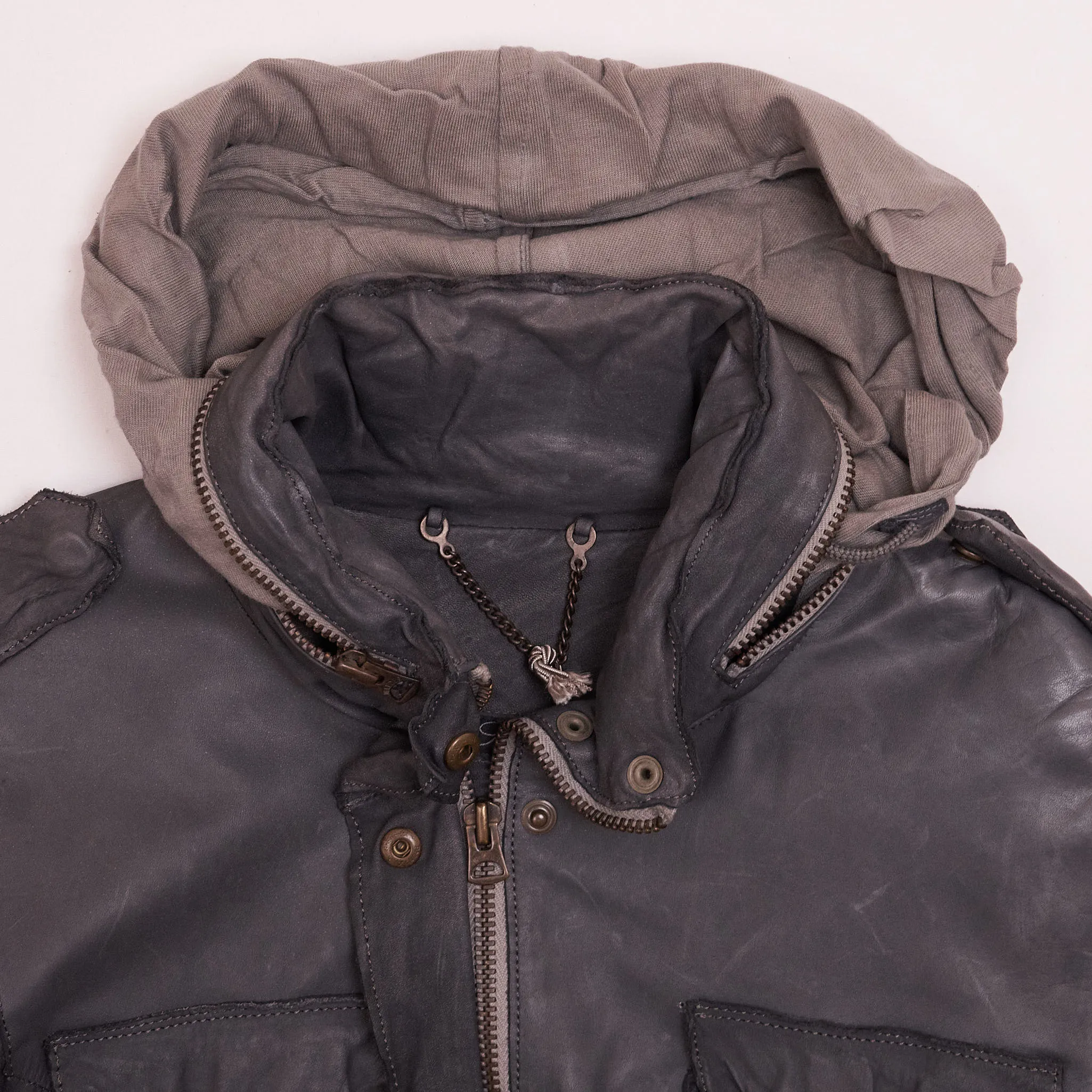 Sisii Ladies Japan Leather M-65 Short Parka