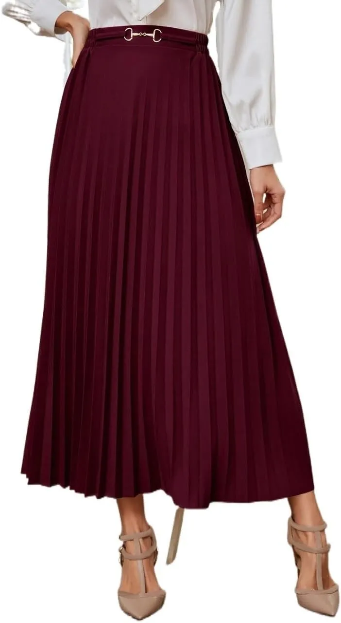 Skirts for Women Trendy Summer 2023 High Waist Pleated Elegant Skirt Long Skirt