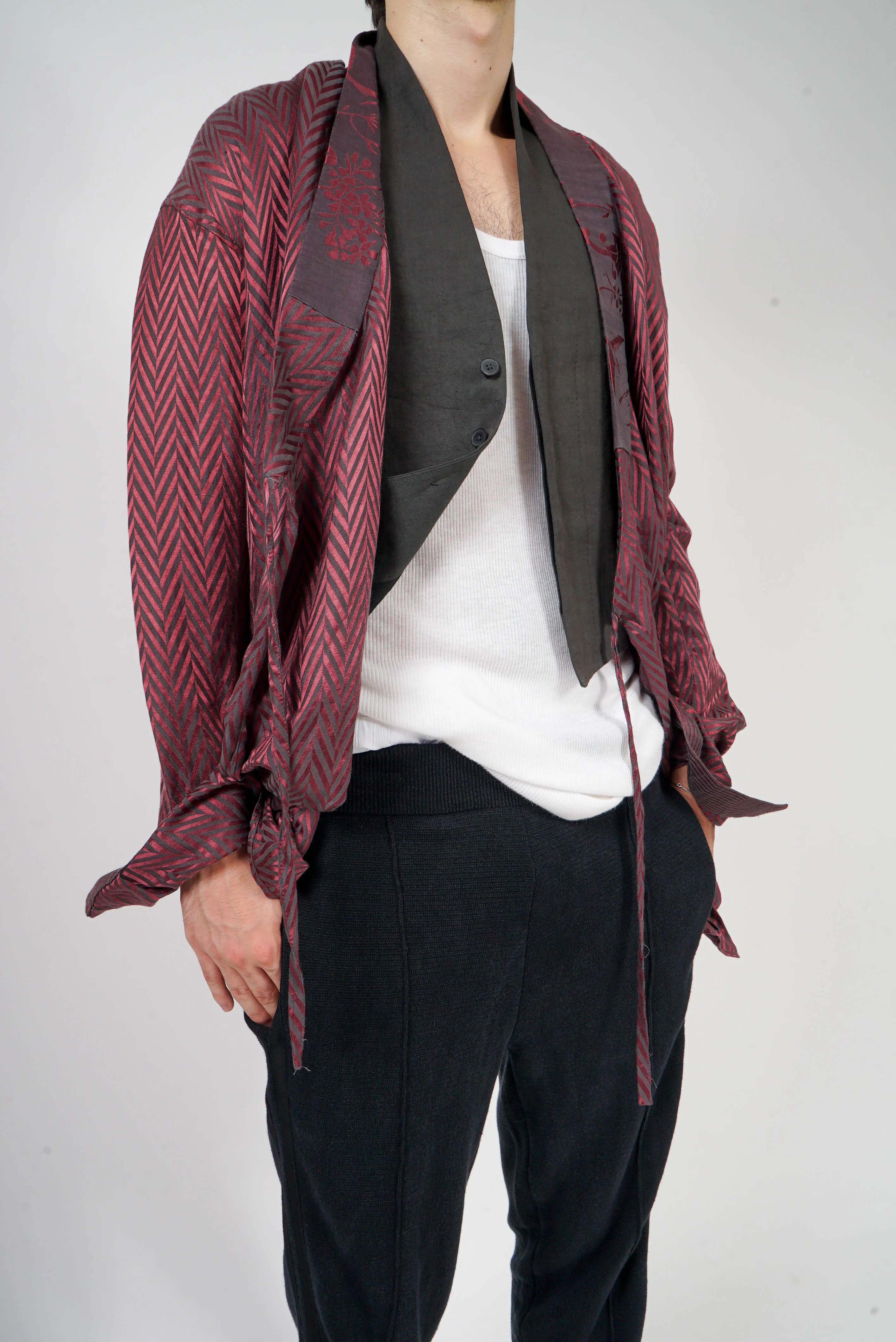 SS15 Chevron Jacquard Kimono Shirt