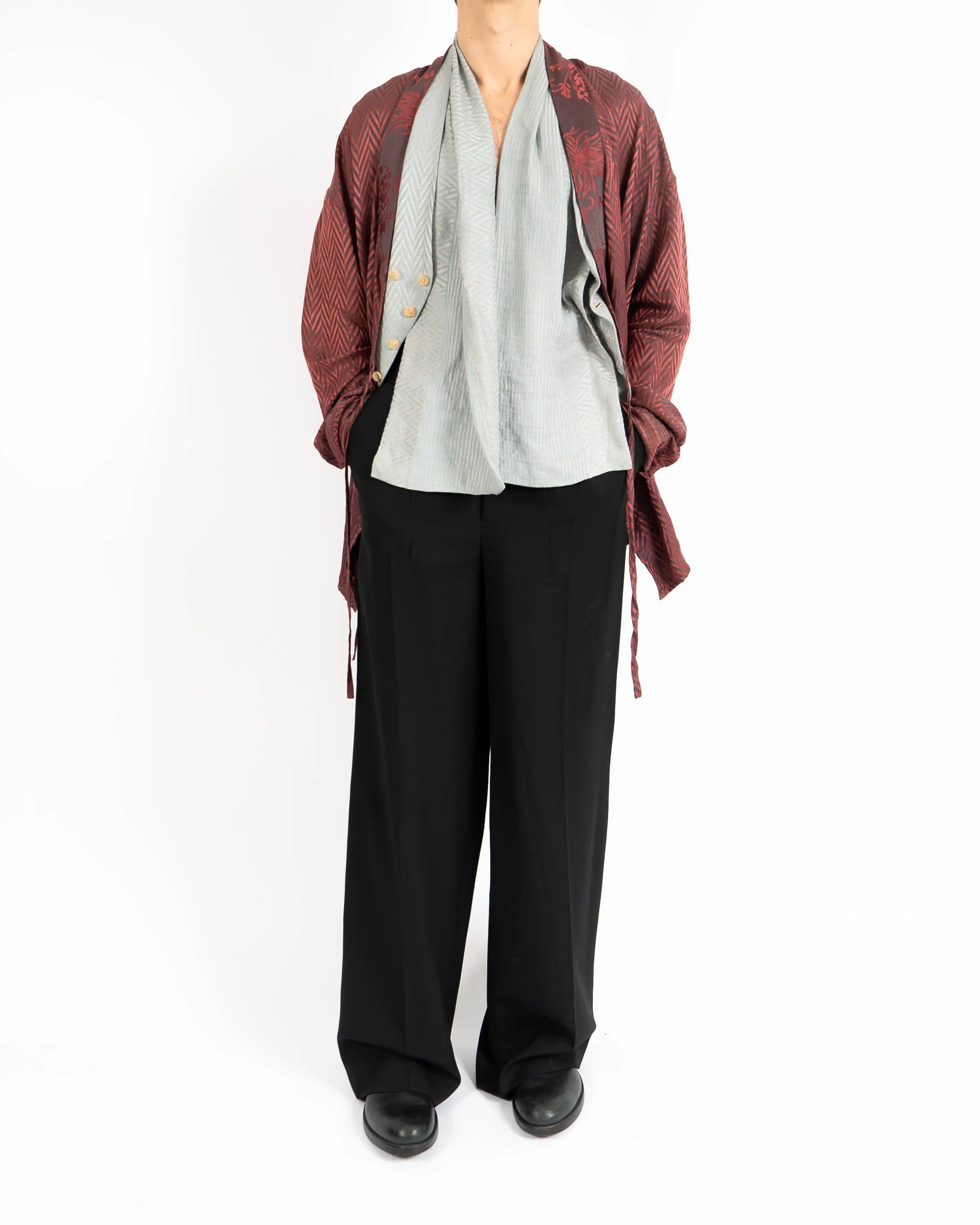 SS15 Chevron Jacquard Kimono Shirt