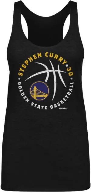 Steph Curry Golden State Warriors Women's Tank Top - Steph Curry Golden State Warriors Player Ball WHT