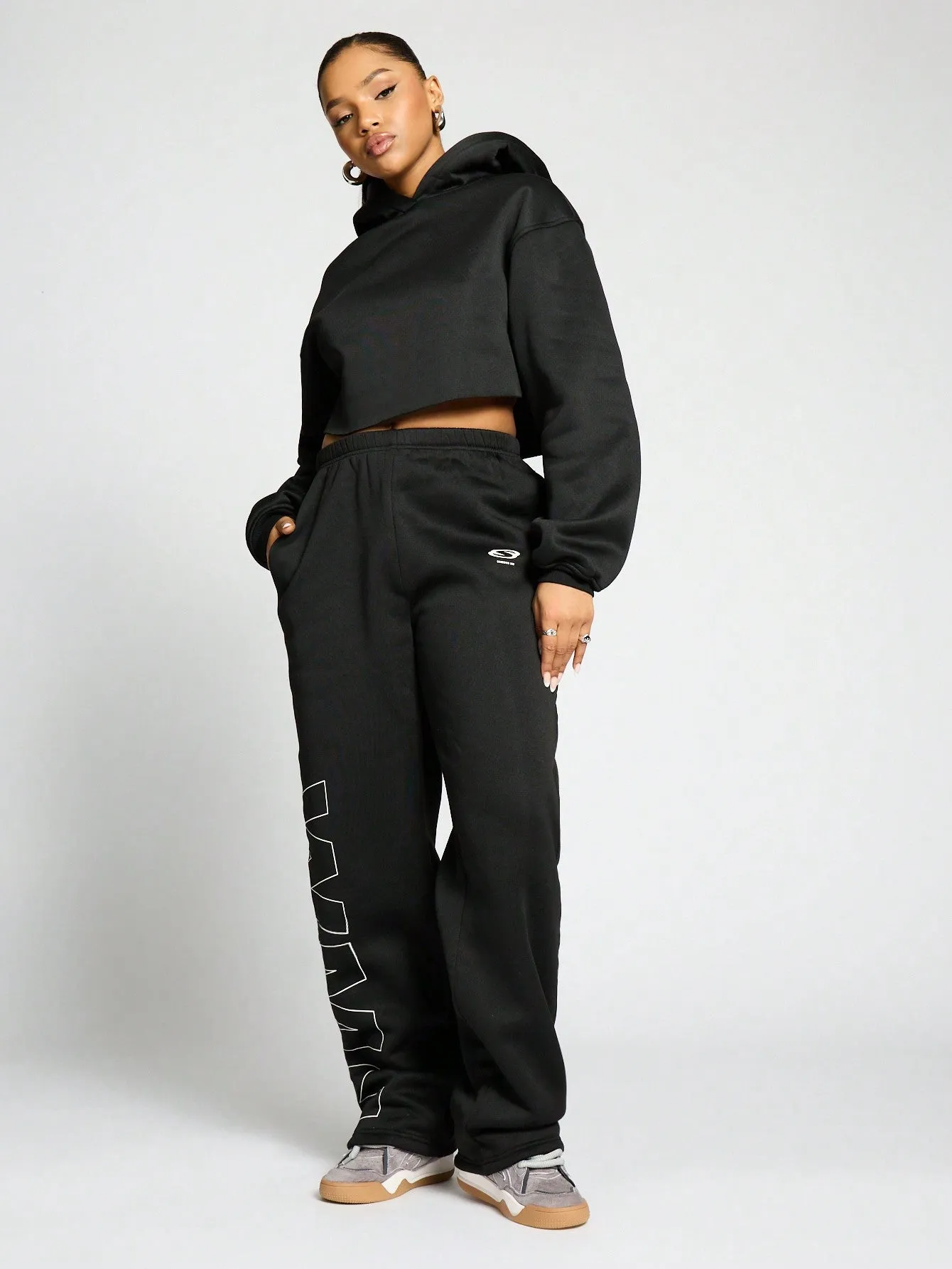 SUMWON WOMEN Cropped Hooded With Back Print