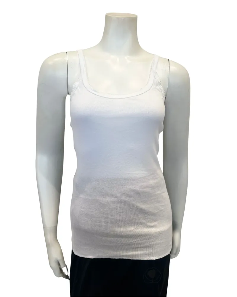 Teri White Cotton Sleeveless Camisole Undershirt