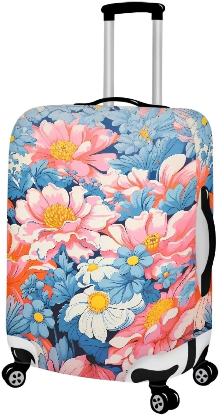 TODIYADDU Beautiful Lotus Flower Suitcase Cover 25-28 inch Custom Luggage Cover for Women Washable Suitcase Protector Luggage Accessories for Outdoor Long Distance Travel Nice Holiday Gifts, L