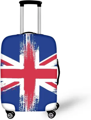 TODIYADDU British Flag Luggage Covers with Zipper Trendy Blue Suitcase Protector Dustproof Suitcase Cover Colorful Luggage Travel Suitcase Protective Cover Fits 18"-32" inch Luggage Gifts, L