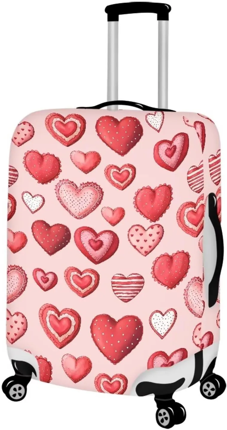TODIYADDU Candy Heart Suitcase Cover Customized Design Your Name And Number Washable Resilient Travel Luggage Protector Suitable for Women Men Holiday Trips, M