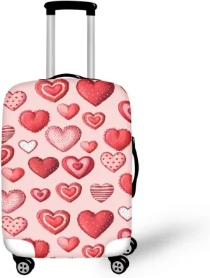 TODIYADDU Candy Heart Suitcase Cover Customized Design Your Name And Number Washable Resilient Travel Luggage Protector Suitable for Women Men Holiday Trips, M