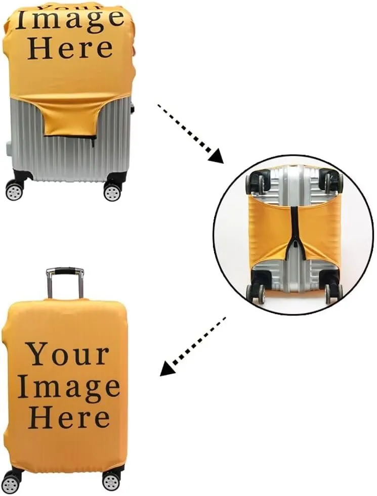 TODIYADDU Candy Heart Suitcase Cover Customized Design Your Name And Number Washable Resilient Travel Luggage Protector Suitable for Women Men Holiday Trips, S