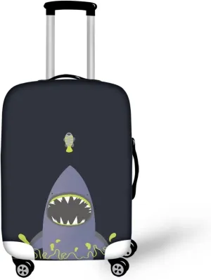 TODIYADDU Cartoon Shark Travel Thicken Elastic Color Luggage Suitcase Protective Cover, Apply to 18-32inch Cases, Travel Accessories, Daily Tools, Holiday Gifts for Father Mother, S