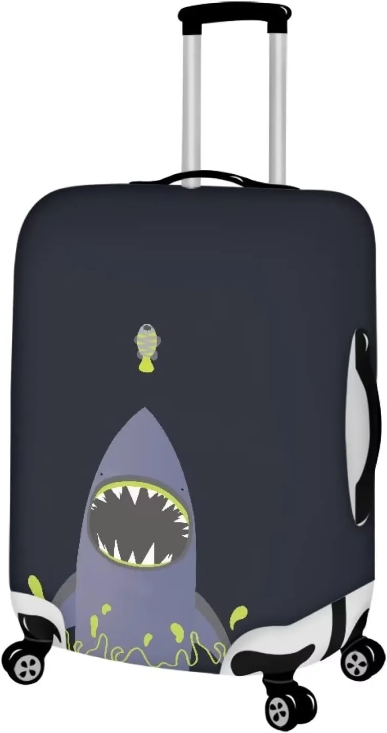 TODIYADDU Cartoon Shark Travel Thicken Elastic Color Luggage Suitcase Protective Cover, Apply to 18-32inch Cases, Travel Accessories, Daily Tools, Holiday Gifts for Father Mother, S