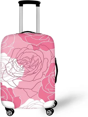 TODIYADDU Line Big Rose Trolley Case Protective Covers All-inclusive Model Stretchable Scratch-resistant Luggage Cover for Travel Box Reusable Dust Cover for Luggage, S