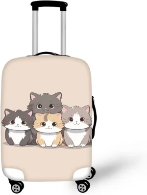 TODIYADDU Lovely Cats Thick Elastic Geometric Luggage Protective Cover Fashion Trolley Case for Suitcase Cover Baggage Travel Bag Cases Fits for Student Boy Girl Teens Adult Gifts, M