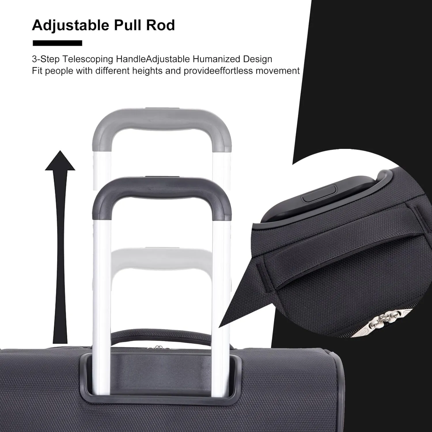 Tripcomp 2 Piece Luggage Set Softside, Lightweight Carry on Suitcase with Double Spinner Wheels and Travel Duffle Bag (3 Piece set (DB/TB), BLACK)